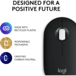 Logitech Pebble Mouse 2 M350s Slim Bluetooth Wireless Mouse, Portable, Lightweight, Customizable Button, Quiet Clicks (Black) - Image 3