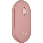 Logitech Pebble Mouse 2 M350s Slim Bluetooth Wireless Mouse, Portable, Lightweight, Customizable Button, Quiet Clicks (Rose)
