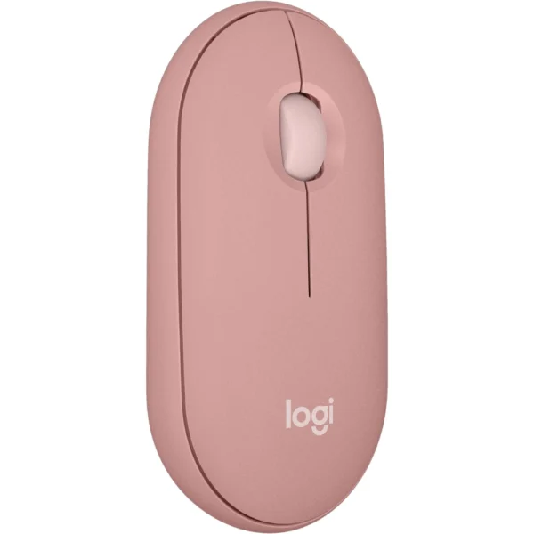 Logitech Pebble Mouse 2 M350s Slim Bluetooth Wireless Mouse, Portable, Lightweight, Customizable Button, Quiet Clicks (Rose)