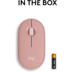 Logitech Pebble Mouse 2 M350s Slim Bluetooth Wireless Mouse, Portable, Lightweight, Customizable Button, Quiet Clicks (Rose) - Image 2