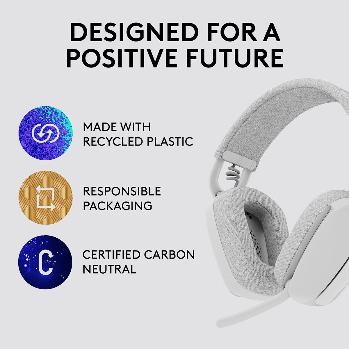Logitech Zone Vibe 100 Lightweight Wireless Over Ear Headphones with Noise Canceling Microphone - Image 5