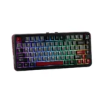 MechLands Vibe75 V2 Wireless Mechanical Keyboard, TFT Screen, 75% Gasket Mounted, Double-shot PBT Keycaps, Hot Swappable, Three-Mode Connectivity – Black – ML Cream Mint Switch