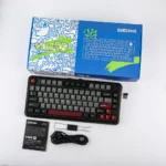 MechLands Vibe75 V2 Wireless Mechanical Keyboard, TFT Screen, 75% Gasket Mounted, Double-shot PBT Keycaps, Hot Swappable, Three-Mode Connectivity – Black – ML Cream Mint Switch - Image 7