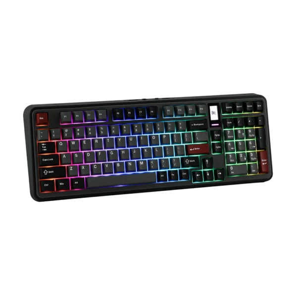 MechLands Vibe99 Wireless Mechanical Keyboard, TFT Screen, 98% Gasket Mounted, Double-shot PBT Keycaps, Hot Swappable, Three-Mode Connectivity – Black – ML Cream Mint Switch