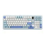 MechLands Vibe99 Wireless Mechanical Keyboard, TFT Screen, 98% Gasket Mounted, Double-shot PBT Keycaps, Hot Swappable, Three-Mode Connectivity – Blue – ML Cream Mint Switch - Image 2