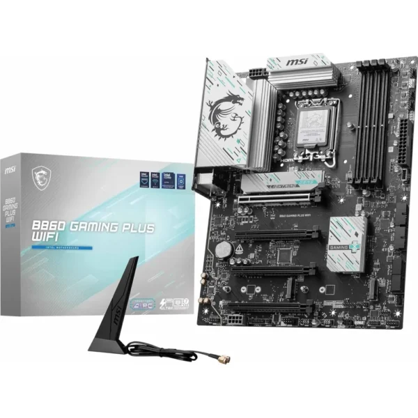 MSI B860 Gaming Plus WiFi Motherboard, ATX - Supports Intel Core Ultra Processors (Series 2), LGA 1851 - DDR5 Memory Boost 8600+ MT/s (OC), PCIe 5.0 x16, M.2 Gen5, Intel Killer 5G LAN, Wi-Fi 7