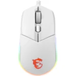 MSI Clutch GM11 Gaming Mouse, 5000 DPI, 10M Omron Switches, Optical Sensor, Symmetrical Ergonomic Design, RGB Mystic Light Compatible, PC/Mac - White