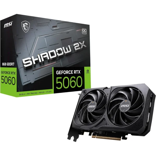 MSI Gaming GeForce RTX 5060 8G SHADOW 2X OC Graphics Card