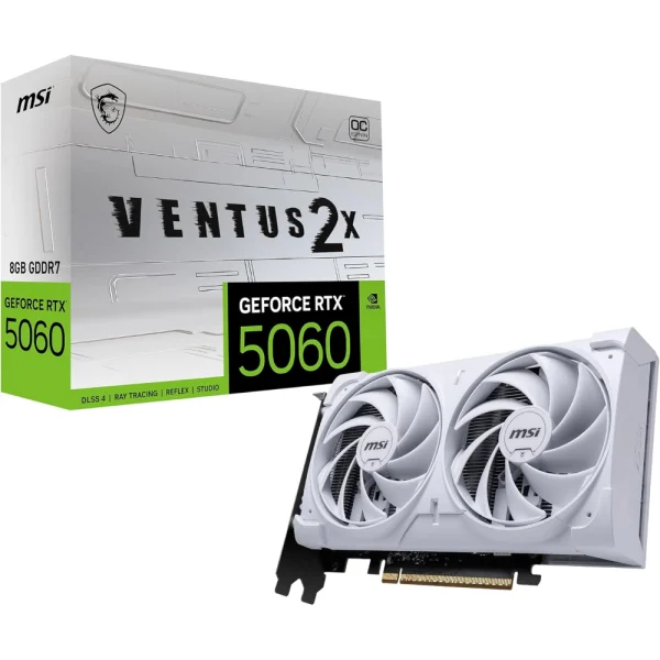 MSI Gaming GeForce RTX 5060 8G VENTUS 2X OC Graphics Card - White
