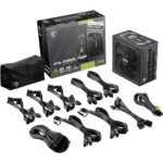 MSI MAG A1000GL PCIE 5 Gaming Power Supply - ATX 3.1 & PCIE 5.1 Ready - Full Modular - 80 Plus Gold Certified 1000W - Compact Size - ATX - Image 3