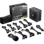 MSI MAG A1250GL PCIE 5 Gaming Power Supply - ATX 3.1 & PCIE 5.1 Ready - Full Modular - 80 Plus Gold Certified 1250W - Compact Size - ATX - Image 3