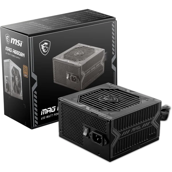 MSI MAG A650BN Gaming Power Supply - Non-Modular - 80 Plus Bronze Certified 650W - Compact Size - ATX