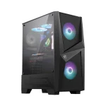 MSI MAG FORGE 100R ATX Mid-Tower Desktop Case, 2x ARGB/1x Fans Pre-Installed
