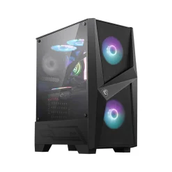 MSI MAG FORGE 100R ATX Mid-Tower Desktop Case, 2x ARGB/1x Fans Pre-Installed