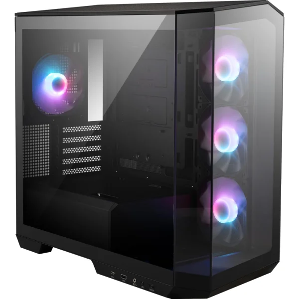 MSI MAG PANO M100R PZ Micro-ATX Panoramic Desktop Case, Supports Top 360mm Radiator, Back-connect Motherboards, 4x ARGB Fan Pre-Installed