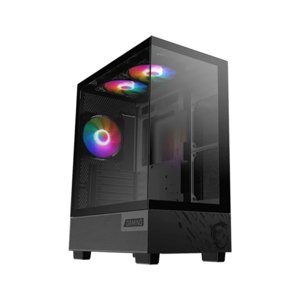 MSI PAG PANO M110A Micro-ATX Panoramic Desktop Case, Supports Top 240mm Radiator, 3x Auto RGB Fan Pre-Installed