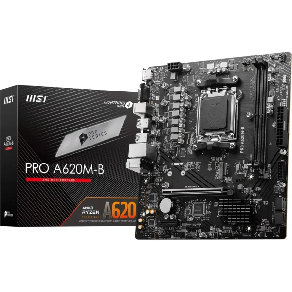 MSI PRO A620M-B AM5 DDR5 microATX Motherboard, Supports AMD Ryzen 9000/8000/7000 Processors
