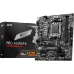 MSI PRO A620M-E ProSeries DDR5 AM5 Motherboard (AMD 9000/8000/7000 Series Processors, PCIe 4.0, SATA 6Gb/s, M.2, USB 3.2 Gen 1, DVI/HDMI, mATX)
