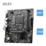 MSI PRO H610M-E DDR5 Motherboard, Micro-ATX - Supports Intel 12th Gen Core Processors, LGA 1700-2 x DIMMs (3200MHz), 1x PCIe 4.0 x16 Slot, 1 x M.2 Gen3, USB 3.2 Gen1, 1G LAN, HDMI 1.4 & VGA - Image 2