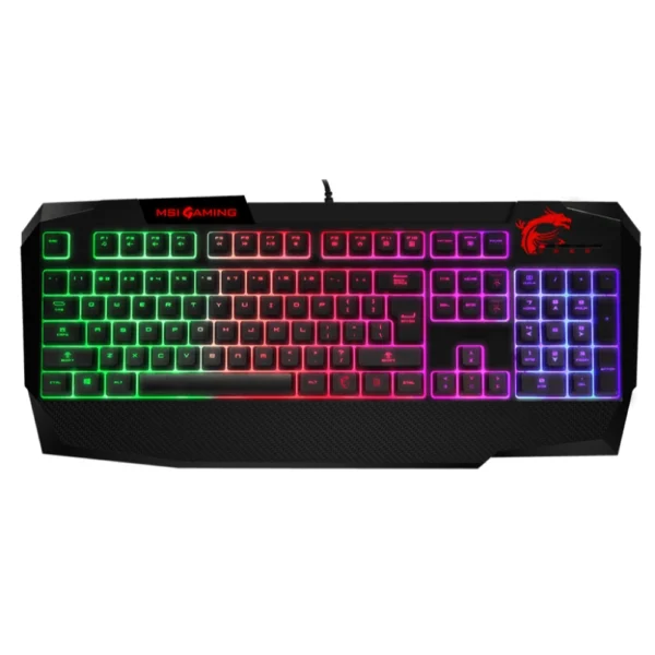 MSI VIGOR GK40 US Backlit RGB Dedicated Hot Keys Anti-Ghosting Mechanical Feel Gaming Keyboard - Open Box