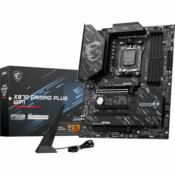 MSI PRO X870 Gaming Plus WiFi Motherboard, ATX - Supports AMD Ryzen 9000/8000/7000 Processors, AM5-60A SPS VRM, DDR5 Memory Boost 8200+ MT/s (OC), PCIe 5.0 x16 & 4.0 x16, M.2 Gen5, Wi-Fi 7, 5G LAN