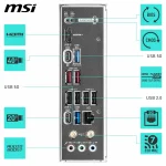 MSI PRO X870 Gaming Plus WiFi Motherboard, ATX - Supports AMD Ryzen 9000/8000/7000 Processors, AM5-60A SPS VRM, DDR5 Memory Boost 8200+ MT/s (OC), PCIe 5.0 x16 & 4.0 x16, M.2 Gen5, Wi-Fi 7, 5G LAN - Image 6