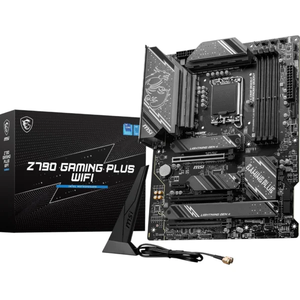MSI Z790 GAMING PLUS WIFI DDR5 Motherboard, ATX - Supports Intel 14th, 13th & 12th Gen Core Processors, LGA 1700 - DDR5 Memory Boost 7200+MHz/OC, 1 x PCIe 5.0 x16, 4 x M.2 Gen4, 2.5G LAN, Wi-Fi 6E