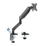 MXG BMA-12U Single Monitor Premium Aluminum Spring-Assisted With 3.0 USB Cable Monitor Arm - Matte Black - Image 3