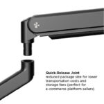 MXG BMA-12U Single Monitor Premium Aluminum Spring-Assisted With 3.0 USB Cable Monitor Arm - Matte Black - Image 2