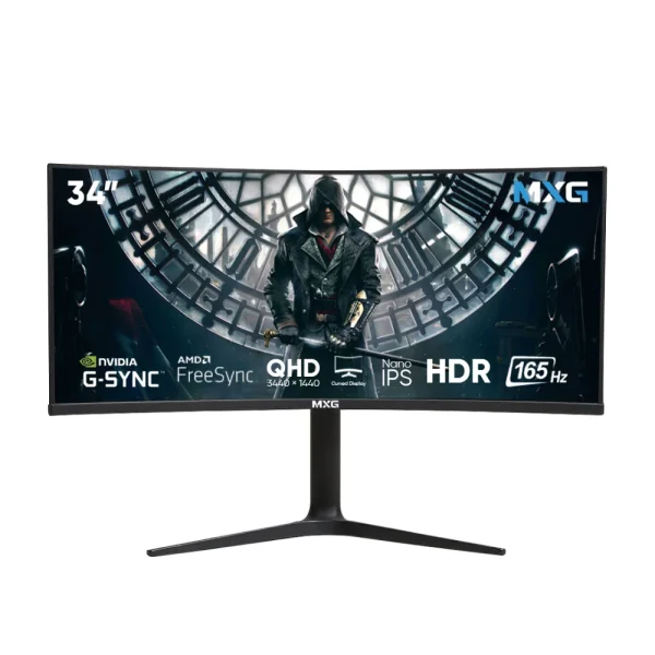MXG G34WIC-65 | 34″ Curved Nano IPS Ultrawide 165Hz Display Monitor