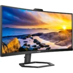 PHILIPS 34E1C5600HE 34in UltraWide QHD 21:9 Monitor With Built-in Windows Hello Webcam & Noise Canceling Mic, USB-C Docking, Stereo Speakers, 100Hz - Image 2