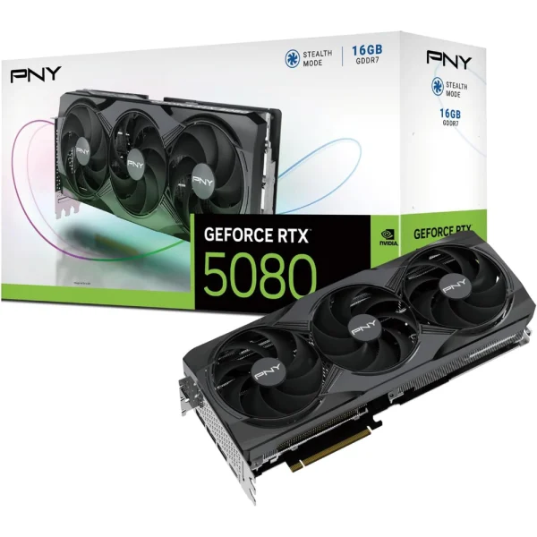 PNY GeForce RTX 5080 16GB Stealth OC Graphics Card
