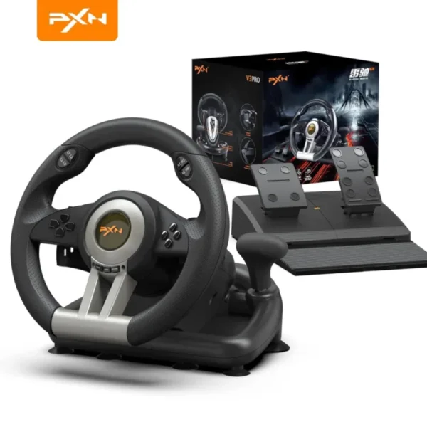 PXN V3 PRO Gaming Racing Wheel With Pedal FOR PC XBOX PLAYSTATION - Black