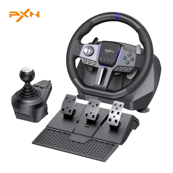 PXN V9 Gen2 Racing Wheel - Vibration Gaming Steering Wheel with Shifter and Pedal for PC, PS3, PS4, Xbox Series X|S, Xbox One