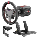 PXN VD6 Bundle PC Steering Wheel and Pedals – 6 Nm Direct Drive Servo Motor Base, W AS Racing Wheel, Hall Effect 2-Pedal Set, and Table Clamp – Professional Sim Racing Setup
