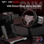 PXN VD6 Bundle PC Steering Wheel and Pedals – 6 Nm Direct Drive Servo Motor Base, W AS Racing Wheel, Hall Effect 2-Pedal Set, and Table Clamp – Professional Sim Racing Setup - Image 2