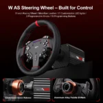 PXN VD6 Bundle PC Steering Wheel and Pedals – 6 Nm Direct Drive Servo Motor Base, W AS Racing Wheel, Hall Effect 2-Pedal Set, and Table Clamp – Professional Sim Racing Setup - Image 3