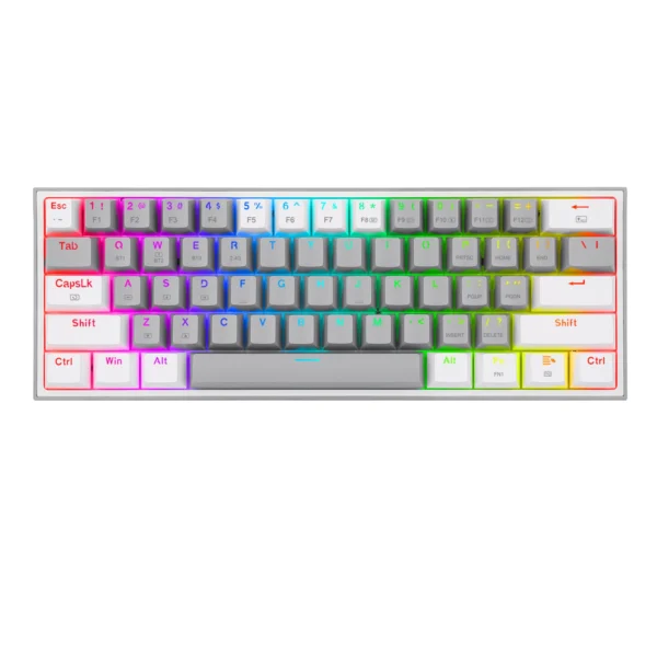 REDRAGON Fizz Pro K616 RGB Bluetooth wireless USB 2.4G 3 mode Mechanical Gaming Keyboard - Red Switches - Grey/White