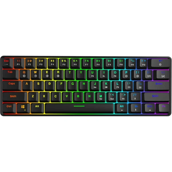 Skyloong GK61 Black Tri-mode Wireless RGB Mechanical Keyboard - Brown Switches