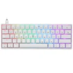 Skyloong GK61 White Tri-mode Wireless RGB Mechanical Keyboard - Yellow Switches