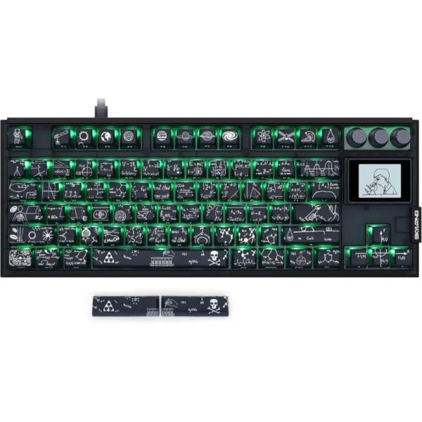 SKYLOONG GK87 Pro Wireless Mechanical Keyboard with TFT Screen - Crazy Scientist - Red Switches
