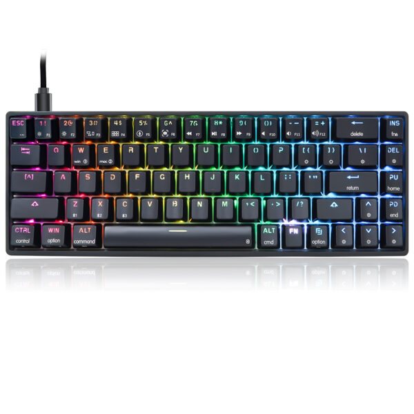 Skyloong GK68 Black Tri-mode Wireless RGB Mechanical Keyboard - Yellow Switches