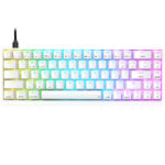 Skyloong GK68 White Tri-mode Wireless RGB Mechanical Keyboard - Yellow Switches