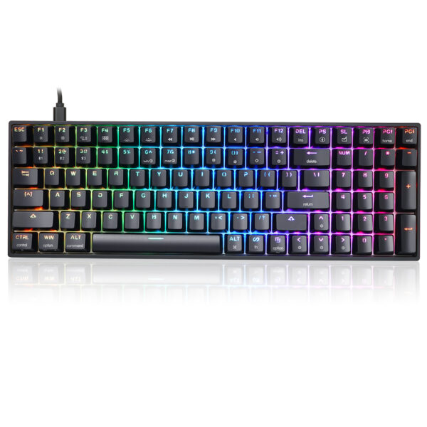 Skyloong GK96 Black Tri-mode Wireless RGB Mechanical Keyboard - Red Switches