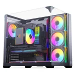SNOWMAN CS015 Pro ATX Mid-Tower Desktop Case, Pre-installed 4x LK120 ARGB Fans
