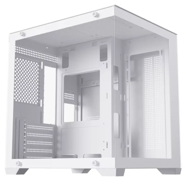 SNOWMAN CS049 Micro-ATX Mid-Tower Desktop Case, Pre-installed 3x BF120 ARGB Fans - White