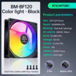 SNOWMAN CS049 Micro-ATX Mid-Tower Desktop Case, Pre-installed 3x BF120 ARGB Fans - Image 2