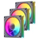 SNOWMAN LK120 ARGB 120mm Triple Fan Pack w/ H1YK ARGB 5V 3PIN TO SATA and Remote Controller - Black