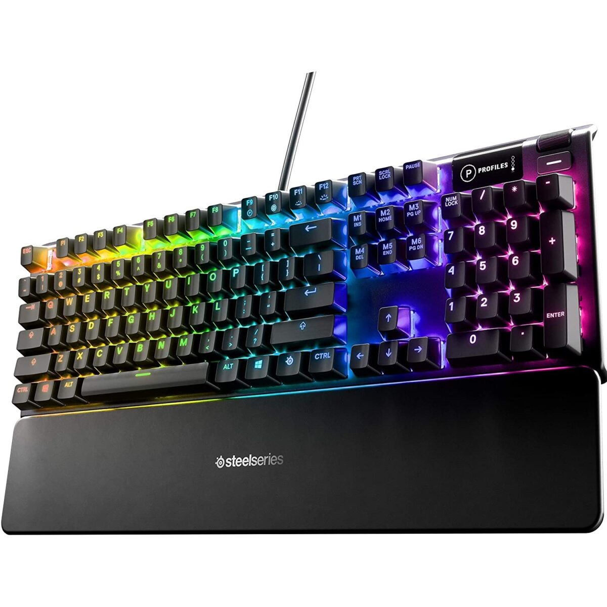 SteelSeries Apex 5 Hybrid Mechanical Gaming Keyboard – Per-Key RGB Illumination – Aircraft Grade Aluminum Alloy Frame – OLED Smart Display (Hybrid Blue Switch) - Image 2