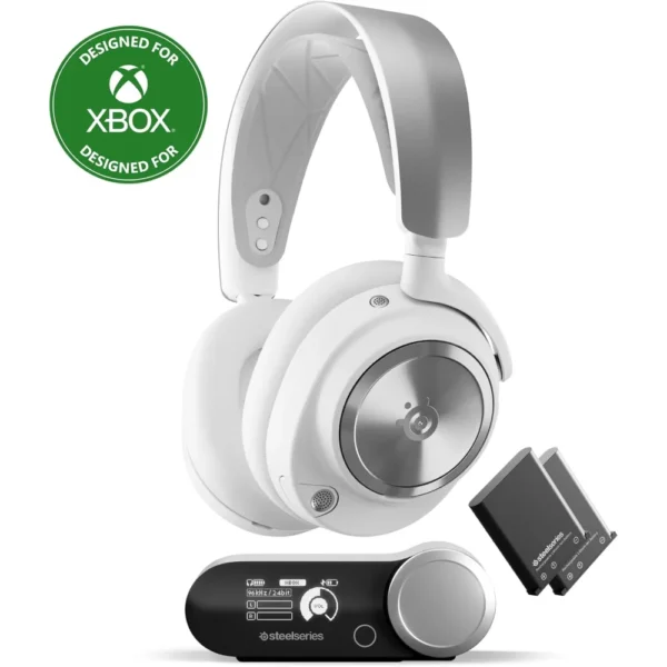 SteelSeries Arctis Nova Pro Wireless Xbox Multi-System Gaming Headset - Premium Hi-Fi Drivers - Active Noise Cancellation Infinity Power System - Stealth Mic - Xbox, PC, PS5, PS4, Switch, Mobile - White